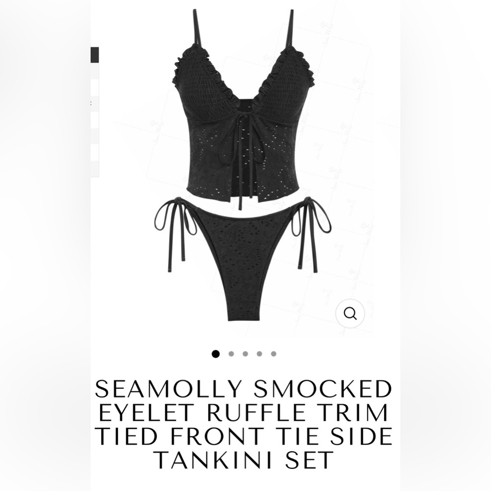 Tankini Set. New with Tags. XL black crochet